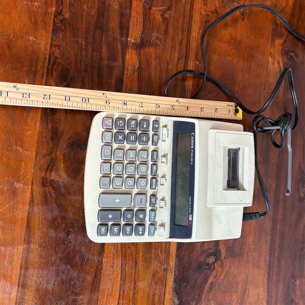 Canon P100-DH II Desktop Printing Calculator Adding Machine 12-Digit - Picture 7 of 9